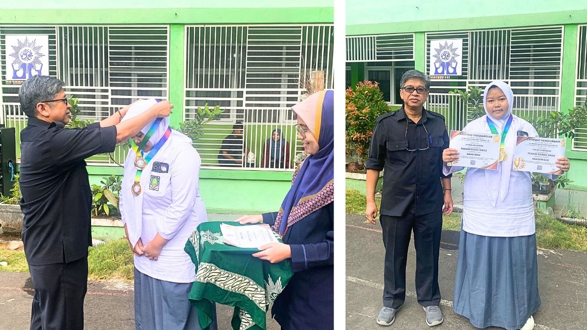 Vanisa Anggraeni, siswa kelas X AK SMK Muhammadiyah Garut yang meraih medali emas OSSN tingkat nasional. (Dok. SMK Muhammadiyah Garut)