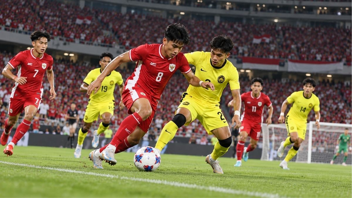 Timnas Indonesia bersiap menghadapi Malaysia pada matchday kedua Grup A FIFA ASEAN Cup 2026 di SUGBK.(Ilustrasi)