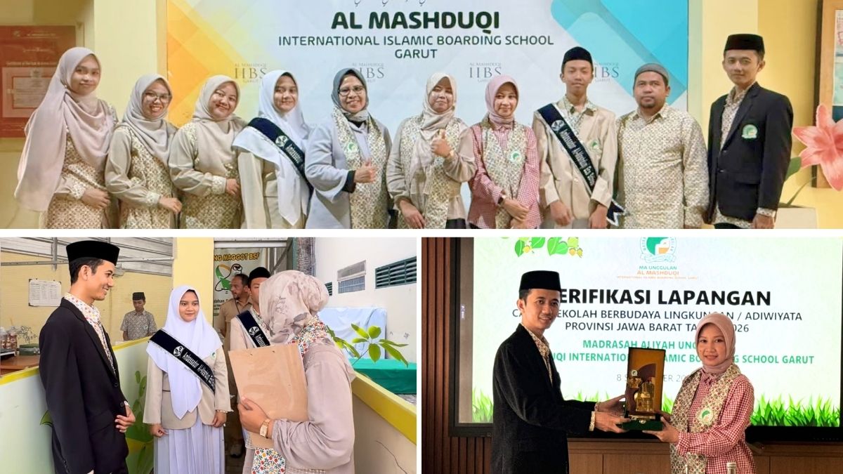 Tim Verifikasi Lapangan Adiwiyata Jawa Barat meninjau implementasi program peduli lingkungan di MA Unggulan Al-Mashduqi IIBS Garut.