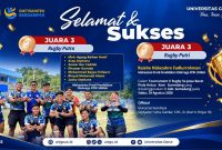 Mahasiswa Universitas Garut (UNIGA) meraih Juara 3 rugby putra dan putri dalam Tournament X Rugby Se-Jawa Barat Piala Ketua KONI Sumedang yang berlangsung di Kabupaten Sumedang, Sabtu (29/8/2026).