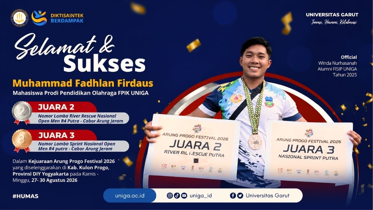 Muhammad Fadhlan Firdaus, mahasiswa Universitas Garut, meraih dua podium pada Arung Progo Festival 2026.