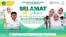 MAN 1 Garut meraih dua prestasi dalam EXTRANAS 2026 melalui kategori Stand Expo Tematik dan Video Profil Keterampilan.