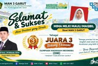 Mima Milki Mauli Maqbil, siswi MAN 3 Garut, meraih Juara 3 bidang Ekonomi pada OMI Kemenag 2026 tingkat Kabupaten Garut.