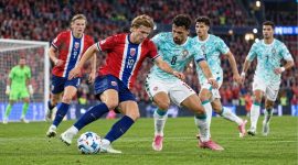 Pertandingan Norwegia vs Portugal dalam lanjutan UEFA Nations League 2026/27 di Ullevaal Stadion, Oslo. (ilustrasi)