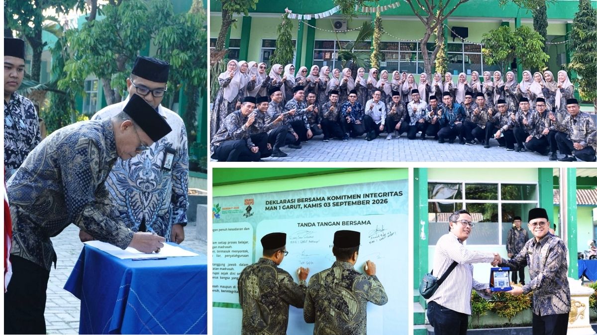 MAN 1 Garut melaksanakan deklarasi anti korupsi yang diikuti siswa, guru dan tenaga kependidikan, Jumat (4/9/2026).