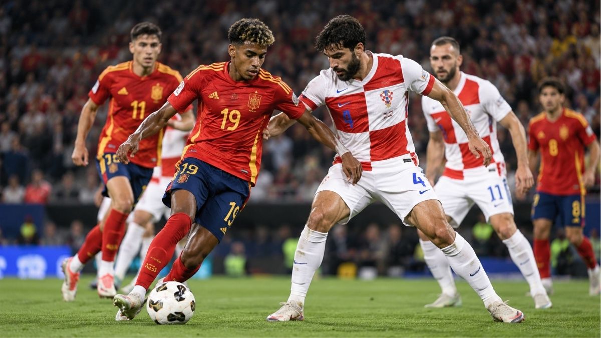 Timnas Spanyol menghadapi Timnas Kroasia dalam pertandingan UEFA Nations League 2026/2027 di Stadion Ramón Sánchez-Pizjuán, Sevilla, Selasa (29/9/2026).(Ilustrasi Warta Garut)