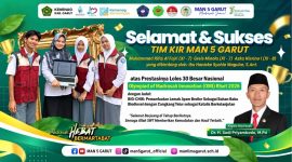 Tim KIR MAN 5 Garut yang terdiri atas Muhammad Rifqi Al Fajri, Greis Minola, dan Azka Nisrina I berhasil lolos 30 besar nasional Olympiad of Madrasah Innovation (OMI) Riset 2026 melalui penelitian BIO-CHIK