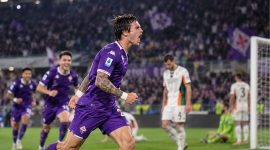 Franco Mastantuono merayakan golnya untuk Fiorentina saat menghadapi Venezia, Jumat, 11 September 2026. (Ilustrasi)