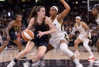 Las Vegas Aces defeated Indiana Fever 102-85 in Game 1 of the 2026 WNBA Playoffs first round.(illustration)