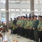 Ketua Pimpinan Daerah DMI Kabupaten Garut, Rd. Aas Kosasih, S.Ag., M.Pd., menyampaikan rencana program pemberdayaan ekonomi jemaah dan revitalisasi masjid seusai pelantikan pengurus DMI periode 2026–2031 di Pendopo Garut, 29 Oktober 2026