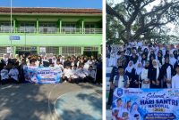 Murid SMK Muhammadiyah Garut mengikuti upacara Hari Santri Nasional tingkat Kabupaten Garut, Kamis, 22 Oktober 2026.