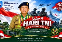 Kepala SMK Muhammadiyah Garut Yan Yan Hermawan menyampaikan ucapan dan harapan untuk TNI pada HUT ke-81, 5 Oktober 2026