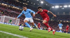 Ilustrasi pertandingan Premier League dalam rangkaian pekan keenam musim 2026/2027. Liverpool dijadwalkan menghadapi Manchester City pada Minggu, 11 Oktober 2026.
