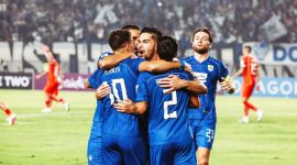 Balsa Sekulic merayakan gol dalam kemenangan Persib Bandung 2-0 atas Melbourne Victory pada pertandingan Grup E AFC Champions League Two di Stadion Si Jalak Harupat, Kabupaten Bandung, Rabu (28/10/2026). Foto: Web resmi Persib 