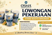 Lowongan kerja Osmanthus Tea untuk posisi Stand Booth Minuman di Garut Kota.