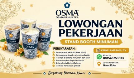 Lowongan kerja Garut hari ini Osmanthus Tea stand booth minuman