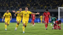 Timnas Malaysia merayakan kemenangan 6-0 atas Singapura pada laga terakhir Grup A FIFA ASEAN Cup 2026 di Stadion Si Jalak Harupat, Bandung, Kamis (1/10/2026).( Ilustrasi Warta Garut)