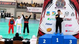 Muhammad Ghailan Septiadi, santri Al Mashduqi IIBS Garut, meraih Juara 1 Tanding Kelas B Remaja Pemula Putra pada G.O.S.S 2026.