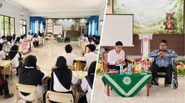 Ketua PDM Garut Dr. Agus Rahmat Nugraha memberikan materi pengenalan Muhammadiyah kepada mahasiswa baru IMDA Garut, Kamis (1/10/2026).