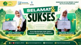 Qisti Fadhilah dan Marsela Azzahra meraih Juara 3 Syarhil Qur’an dalam rangkaian peringatan Maulid Nabi Muhammad SAW 1448 H.