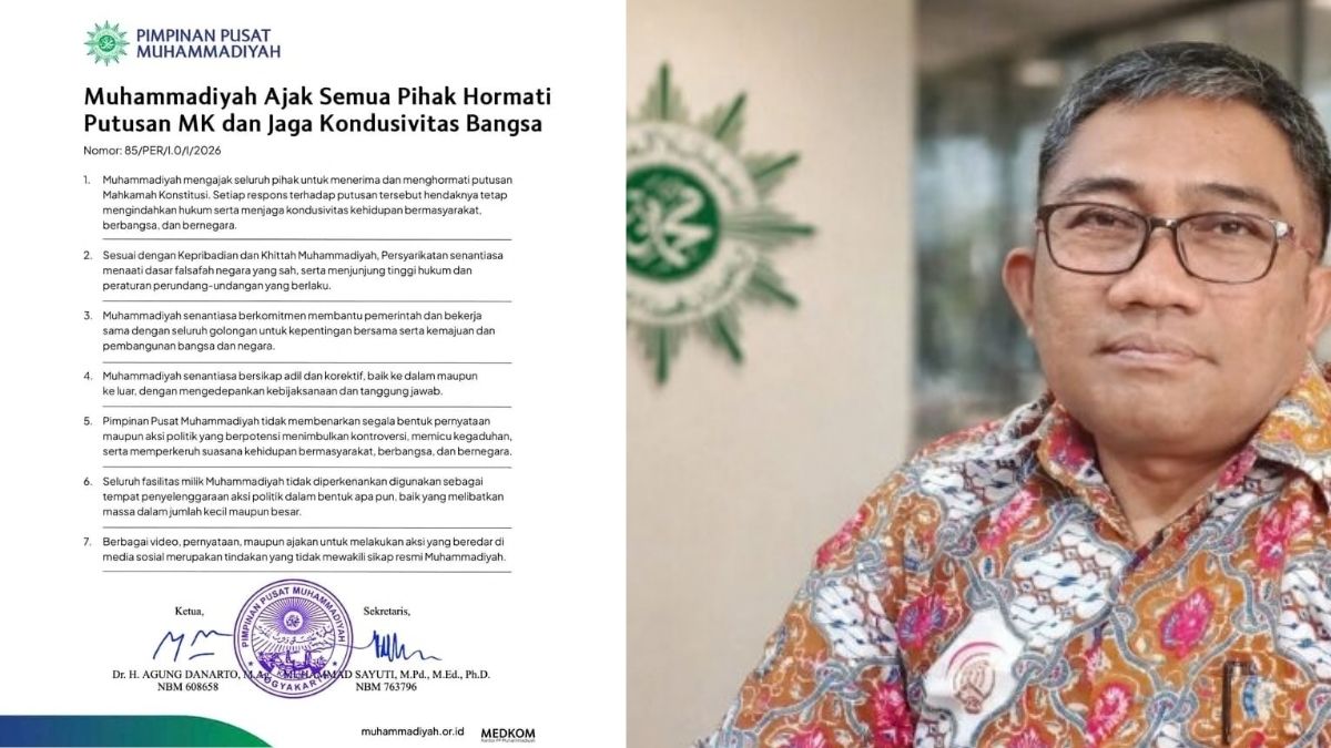 Ketua Pimpinan Daerah Muhammadiyah (PDM) Garut, Dr. Agus Rahmat Nugraha, terkait dukungan terhadap imbauan PP Muhammadiyah untuk menghormati putusan Mahkamah Konstitusi dan menjaga kondusivitas bangsa.