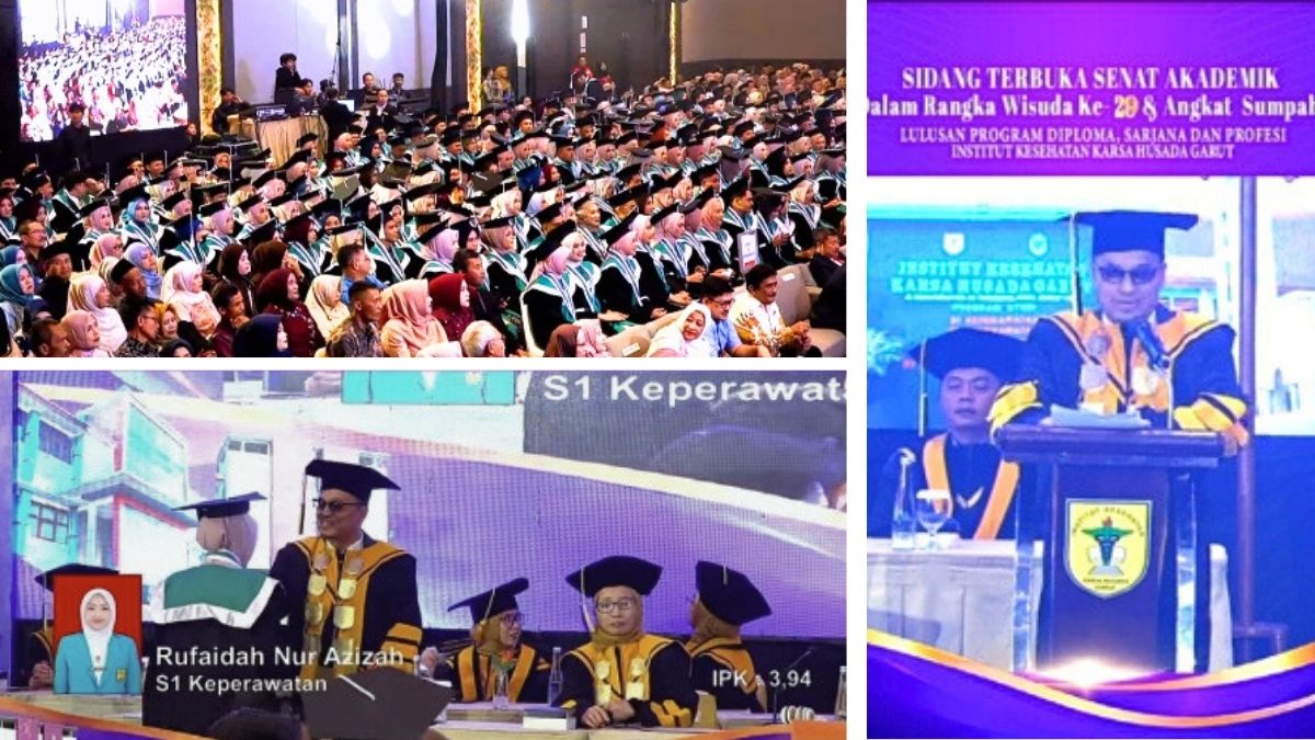 Suasana Wisuda ke-29 dan Angkat Sumpah lulusan Institut Kesehatan Karsa Husada Garut di Hotel Santika Garut, Rabu (14/10/2026). S