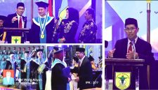 Ketua Pembina Yayasan Dharma Husada Insani Garut, Dr. H. Hadiat, M.A., menyampaikan sambutan dalam Wisuda ke-29 dan Angkat Sumpah lulusan IKKHG di Hotel Santika Garut, Rabu (14/10/2026).