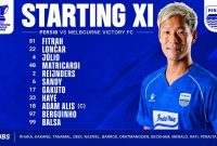 Grafis susunan pemain Persib Bandung untuk menghadapi Melbourne Victory pada matchday ketiga Grup E ACL Two 2026/2027, Rabu (28/10/2026).( Web resmi Persib)