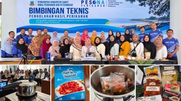 Pelatihan pengawetan pangan berbasis hasil perikanan dengan metode canning/retort di BBI Bayongbong, Kabupaten Garut, Selasa (13/10/2026).