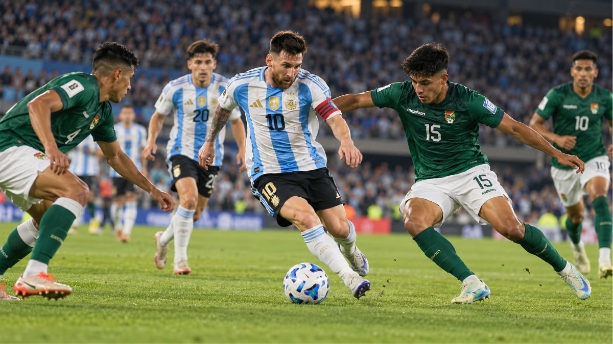Timnas Argentina menghadapi Bolivia dalam laga persahabatan internasional, dengan Argentina unggul 2-0 saat jeda babak pertama .(Ilustrasi Warta Garut)