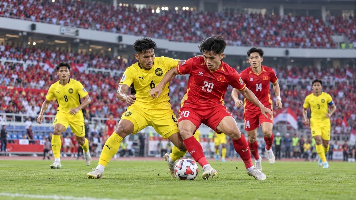 Timnas Malaysia merayakan kemenangan 1-0 atas Vietnam dalam perebutan tempat ketiga FIFA ASEAN Cup 2026 di SUGBK, Jakarta, 5 Oktober 2026.(Ilustrasi Warta Garut)