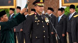 Jenderal Pol. Suyudi Ario Seto setelah dilantik sebagai Kapolri oleh Presiden Prabowo Subianto di Istana Negara, Jakarta, 1 Oktober 2026. (YouTube Setpres)