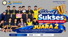 Tim futsal Universitas Garut meraih posisi kedua dalam FKEPFest 2026 yang berlangsung di GOR ITB Jatinangor pada 17 Oktober 2026.